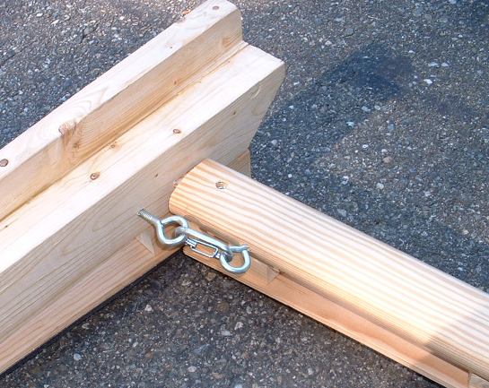 hood-and-eye to hold rack together