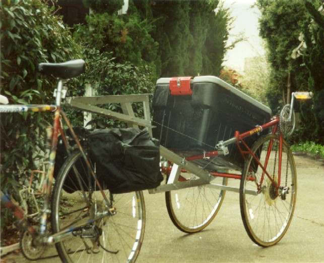 trailer with pedal sticking up in the air